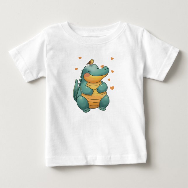 T-shirt Pour Bébé Dino et petits amis oiseaux (Devant)
