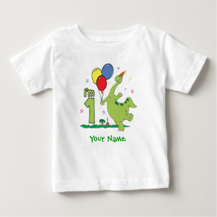 T-shirt Pour Bébé Dino Premier anniversaire Personnalisé