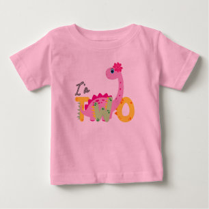 T-shirt Pour Bébé Dino TRex  J'ai 2 Ans garçons deux Retour à l'écol
