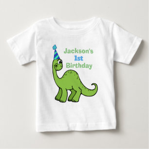 T-shirt Pour Bébé Dinosaur 1er anniversaire mignon Personnalisé