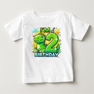 T-shirt Pour Bébé Dinosaur 2e anniversaire