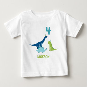 T-shirt Pour Bébé Dinosaur 4e fête d'anniversaire