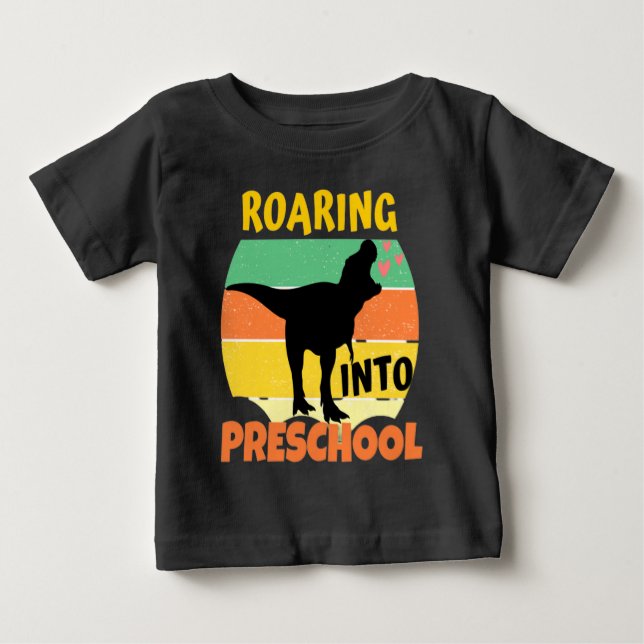 T-shirt Pour Bébé DINOSAUR cool - ROARING DANS LE PRESCHOOL (Devant)