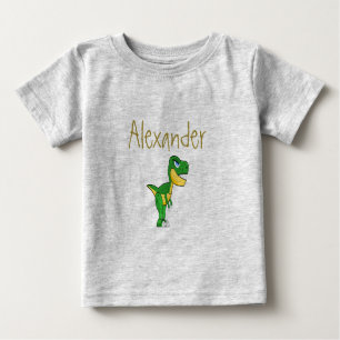 T-shirt Pour Bébé Dinosaur Cute Bleu Personnalisé Garçon