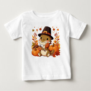 T-shirt Pour Bébé Dinosaur de Thanksgiving mignon