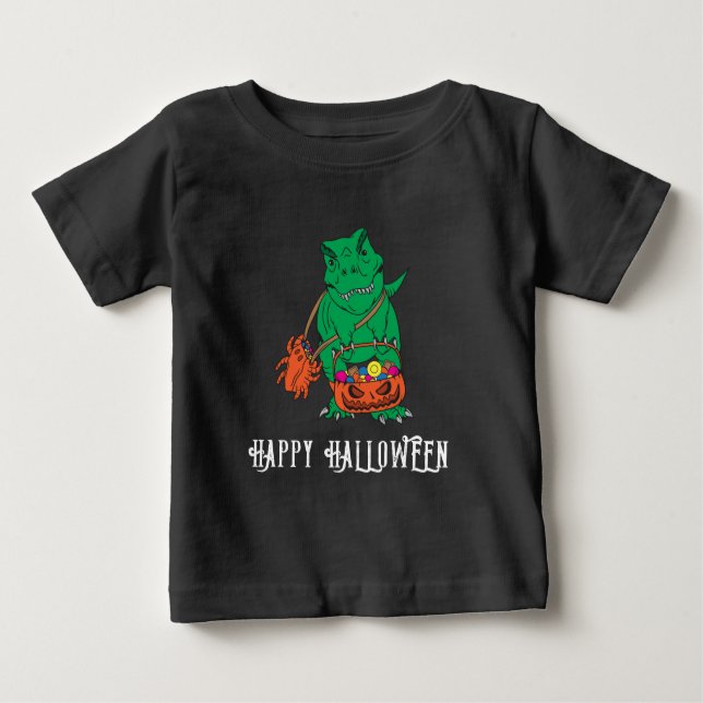 T-shirt Pour Bébé Dinosaur Halloween Automne (Devant)