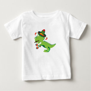 T-shirt Pour Bébé Dinosaur T-Rex Mexicain Cinco De Mayo Garçons