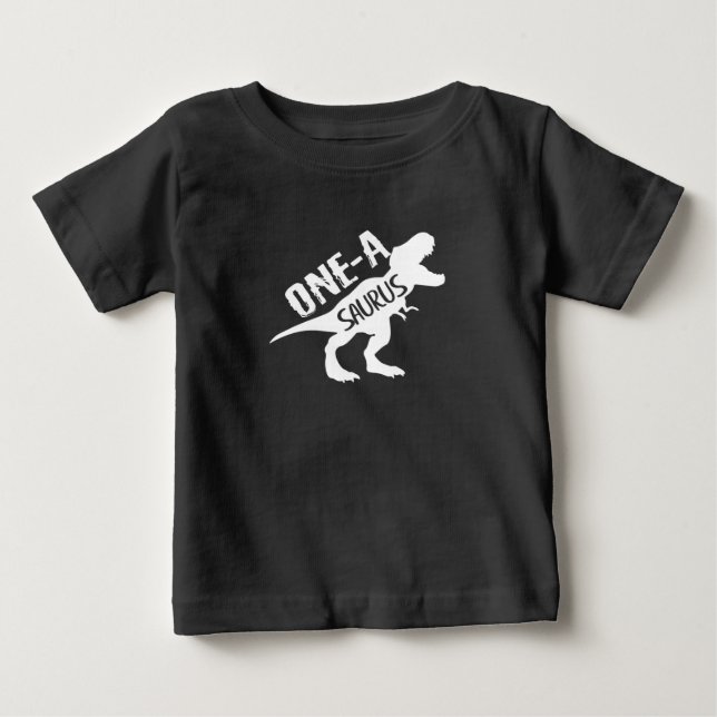 T-shirt Pour Bébé Dinosaure 1-A-Saurus 1er anniversaire (Devant)