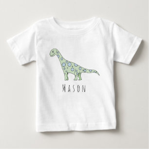 T-shirt Pour Bébé Dinosaure à doodle pour bébé personnalisé avec nom