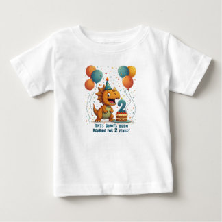 T-shirt Pour Bébé Dinosaure amusant 2ème anniversaire