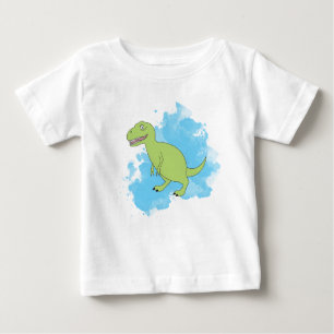 T-shirt Pour Bébé Dinosaure avec peinture bleue