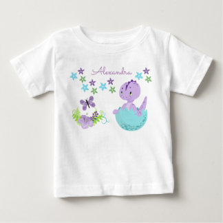 T-shirt Pour Bébé Dinosaure Bébé Floral Personnalisé