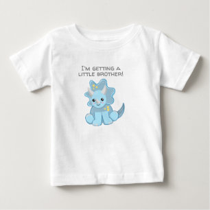 T-shirt Pour Bébé Dinosaure Bleu Qui a un Petit Frère