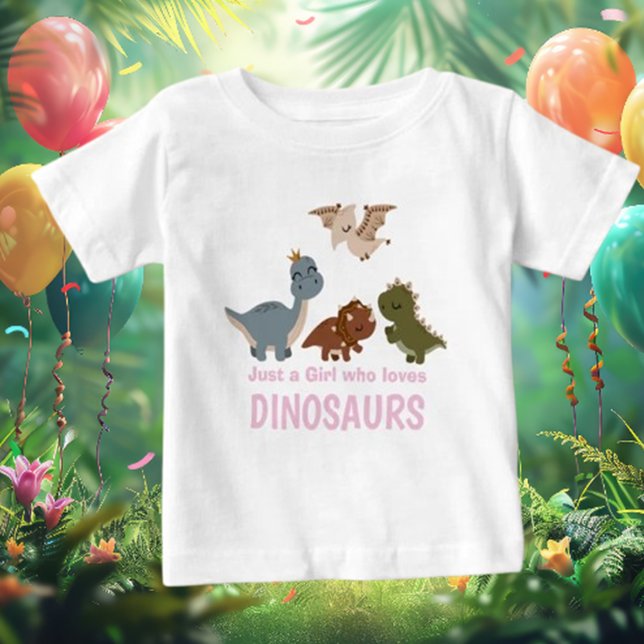 T-shirt Pour Bébé Dinosaure Boho Rose (Celebrate your little one's style with our Pink Boho Dinosaur Baby T-Shirt!)