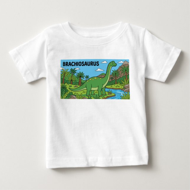 T-shirt Pour Bébé dinosaure brachiosaure  (Devant)
