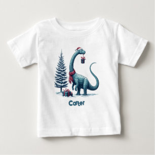 T-shirt Pour Bébé dinosaure Brontosaurus de Noël