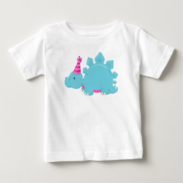 T-shirt Pour Bébé Dinosaure d'anniversaire, Dinosaure de fête, Dinos (Devant)