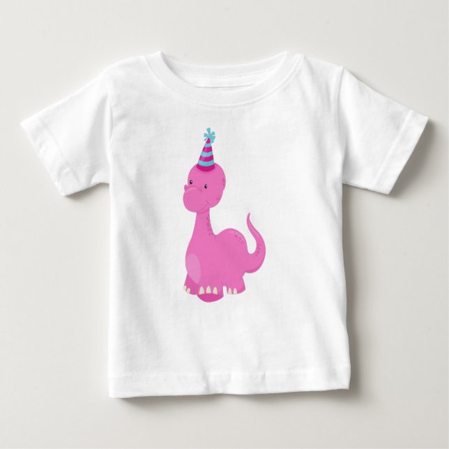 T-shirt Pour Bébé Dinosaure d'anniversaire, Dinosaure de fête, Dinos (Devant)
