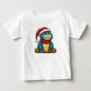 T-shirt Pour Bébé dinosaure de dessin animé de Noël
