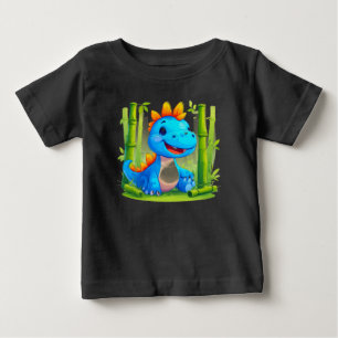 T-shirt Pour Bébé Dinosaure de dessin en forêt de Bambou