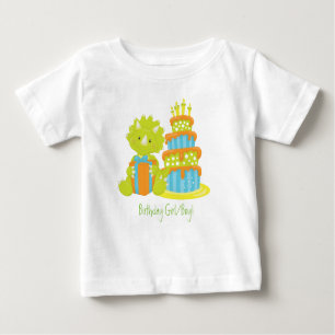 T-shirt Pour Bébé Dinosaure de Triceratops de bébé et gâteau