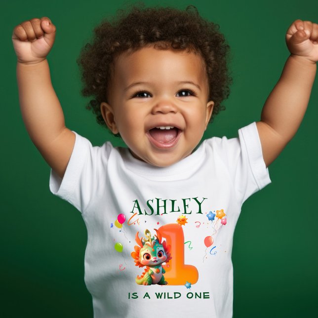T-shirt Pour Bébé Dinosaure Dinosaure Dragon chinois Année 1er anniv (Créateur téléchargé)