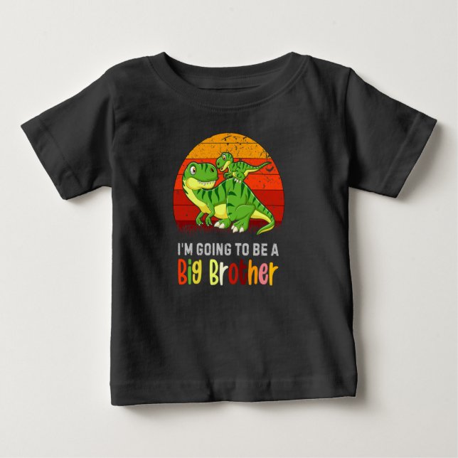 T-shirt Pour Bébé Dinosaure Je vais être un grand frère bébé (Devant)