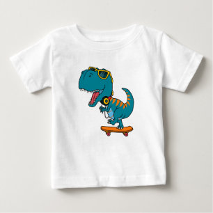 T-shirt Pour Bébé dinosaure jeu skate