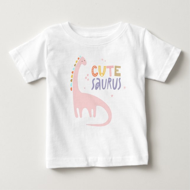 T-shirt Pour Bébé Dinosaure minimaliste CuteSaurus (Devant)