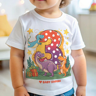 T-shirt Pour Bébé Dinosaure party-Troisième anniversaire