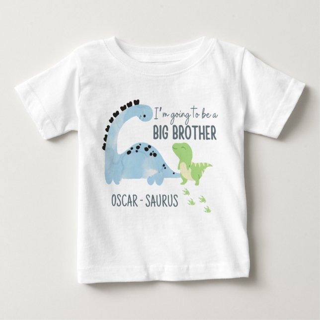 T-shirt Pour Bébé Dinosaure personnalisé Big Brother, Big Bro (Devant)