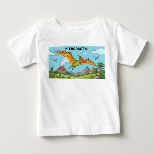 T-shirt Pour Bébé dinosaure ptérodactyle  (Devant)