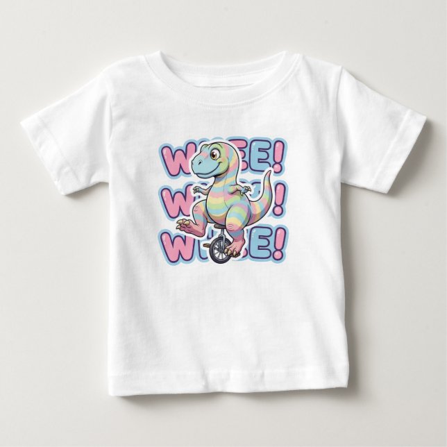 T-shirt Pour Bébé Dinosaure, roue!!! (Devant)