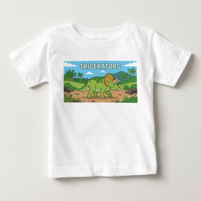 T-shirt Pour Bébé dinosaure tricératops  (Devant)