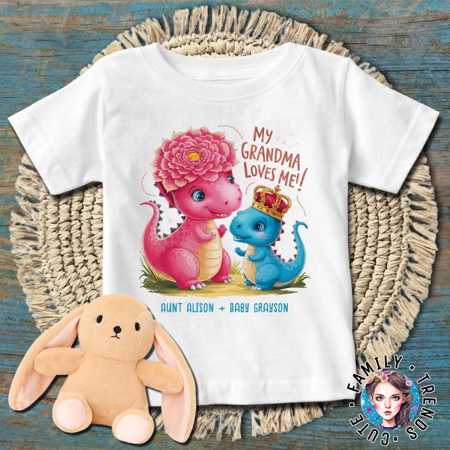 T-shirt Pour Bébé Dinosaures Ma Grande Tante M'Aime (Créateur téléchargé)