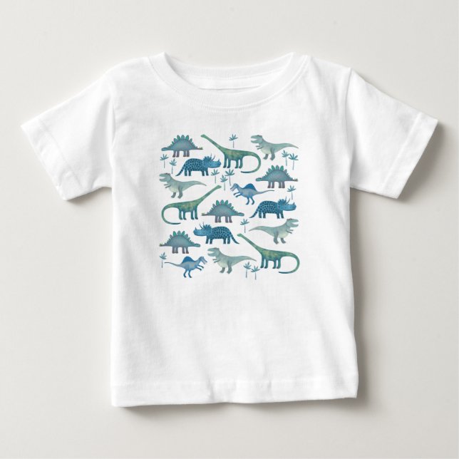 T-shirt Pour Bébé Dinosaures Mignons (Devant)