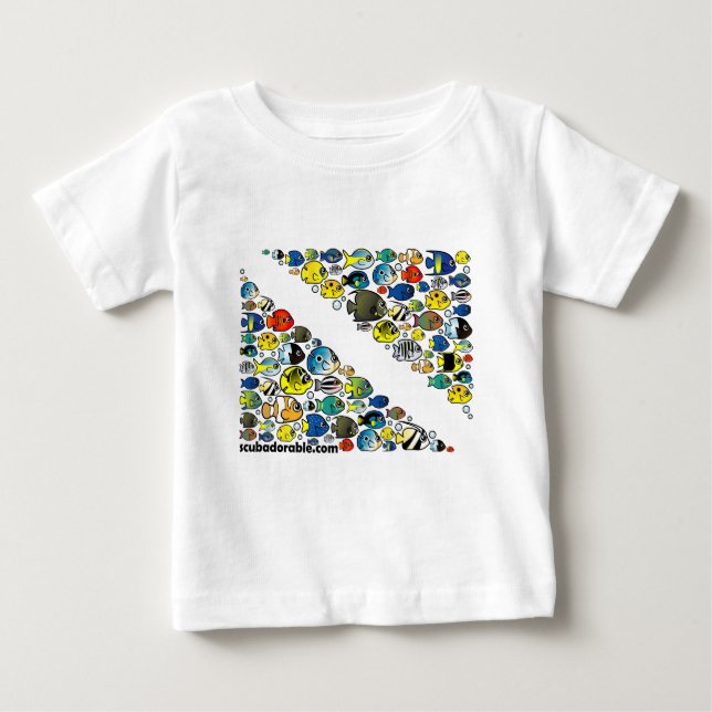T-shirt Pour Bébé Diver Scubadorable Diver Down (Devant)