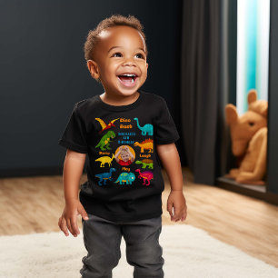 T-shirt Pour Bébé Diverses espèces de Dinosaures colorés