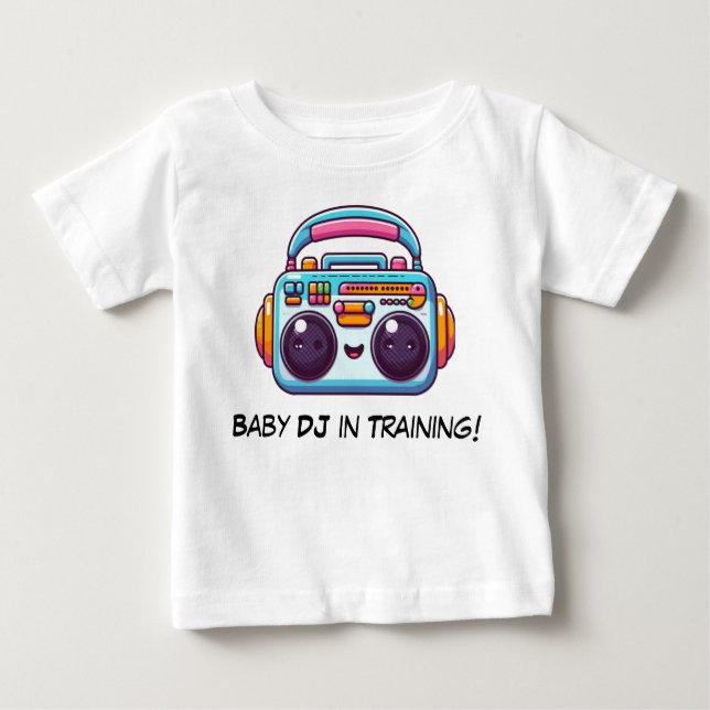T-shirt Pour Bébé DJ Bébé amusant dans la chemise d'entraînement (Devant)