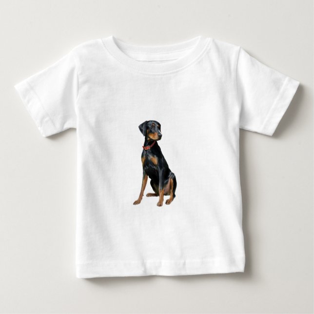 T-shirt Pour Bébé Doberman Pinscher (naturel) (Devant)