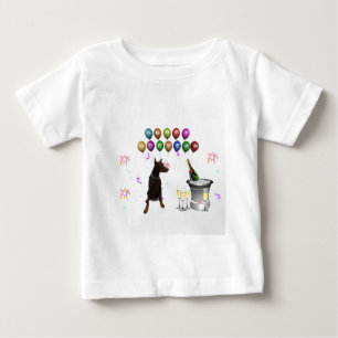 T-shirt Pour Bébé Doberman Pinscher souhaite Bonne Année 2016