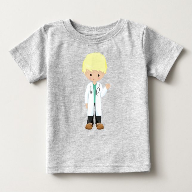 T-shirt Pour Bébé Docteur, blouse de laboratoire, médecine, joli gar (Devant)