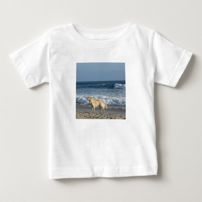 T-shirt Pour Bébé Dog At The Beach (Devant)