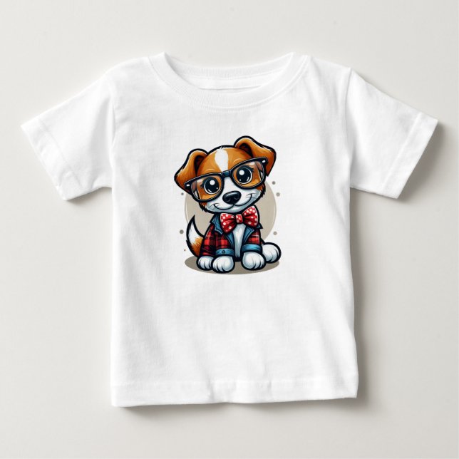 T-shirt Pour Bébé Doggo Plaid Élégant (Devant)