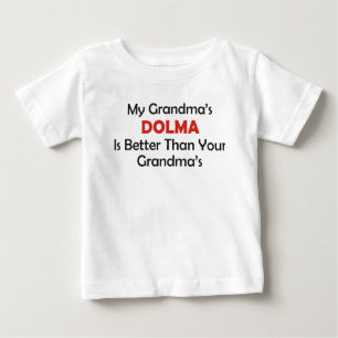 T-shirt Pour Bébé Dolma de ma grand-maman est meilleur que votre