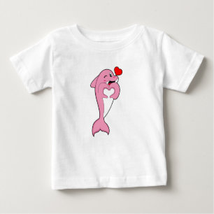 T-shirt Pour Bébé Dolphin Love Heart