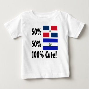 T-shirt Pour Bébé Dominicain de 50% 50% Salvadorien 100% mignon