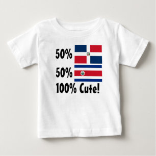 T-shirt Pour Bébé Dominicain de Rican 50% de côte de 50% 100% migno