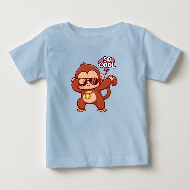 T-shirt Pour Bébé donc enfant singe cool (Devant)