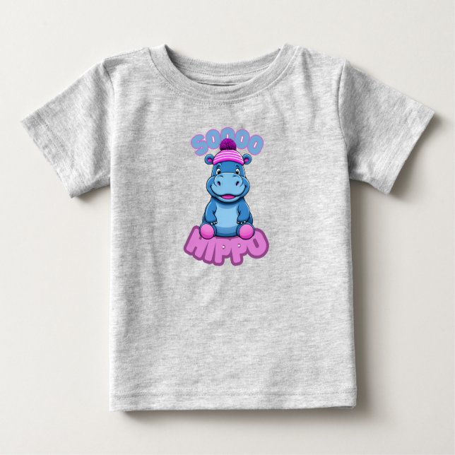 T-shirt Pour Bébé Donc Hippo Baby et Toddler Shirt (Devant)